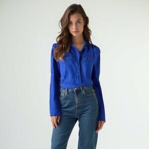 Eddie Bauer Royal Blue Vented Hiking Shirt XS Classic Fit Gorpcore ❤️